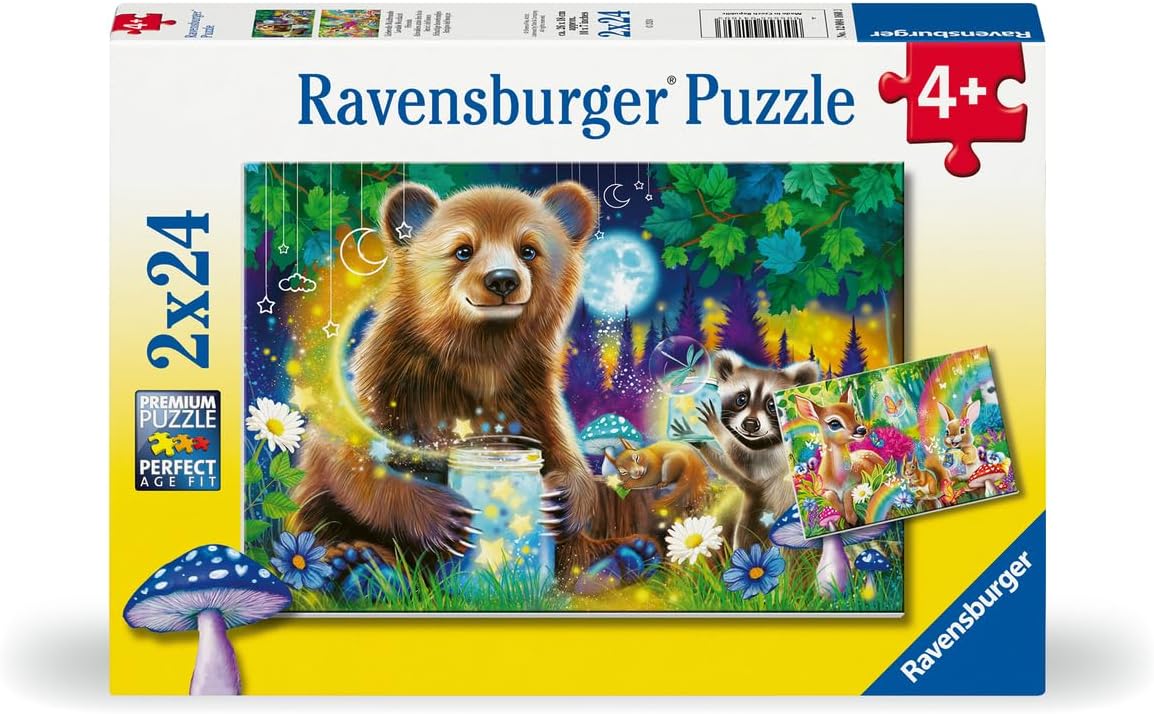 Ravensburger Lovable Woodland Friends Puzzle Set - 2 x 24 Piece Jigsaw Puzzles for Kids | Engaging Nature-Themed Fun | Encourages Creative Thinking | Sustainable Materials