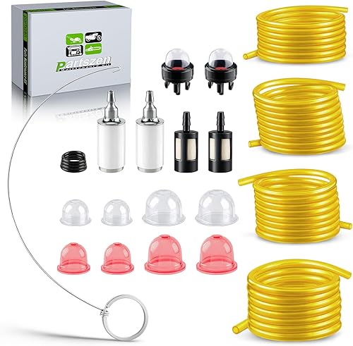 AC04122 Kit de línea de combustible de 4 tamaños, kit de filtro de combustible para motor pequeño Zama Poulan Craftman Ryobi Homelite Husqvarna