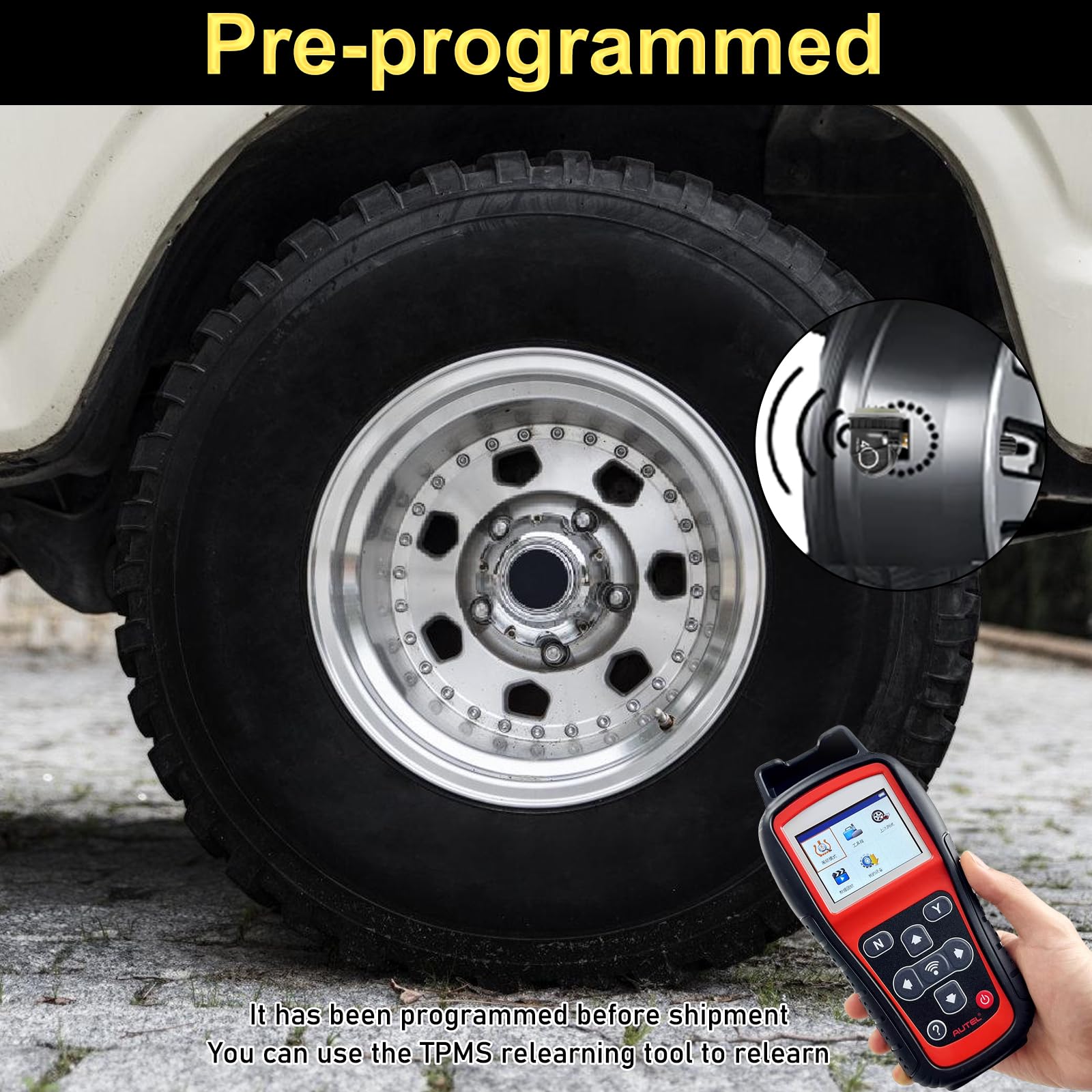 GBKDQQ Sensore TPMS Sensore di Pressione Pneumatici Sistema di Controllo Pressione Pneumatici 433 MHz per OPEL Antara Corsa Insignia Meriva Mokka Zafira, 4 Pezzi, Compatibile con 13506028 13594222