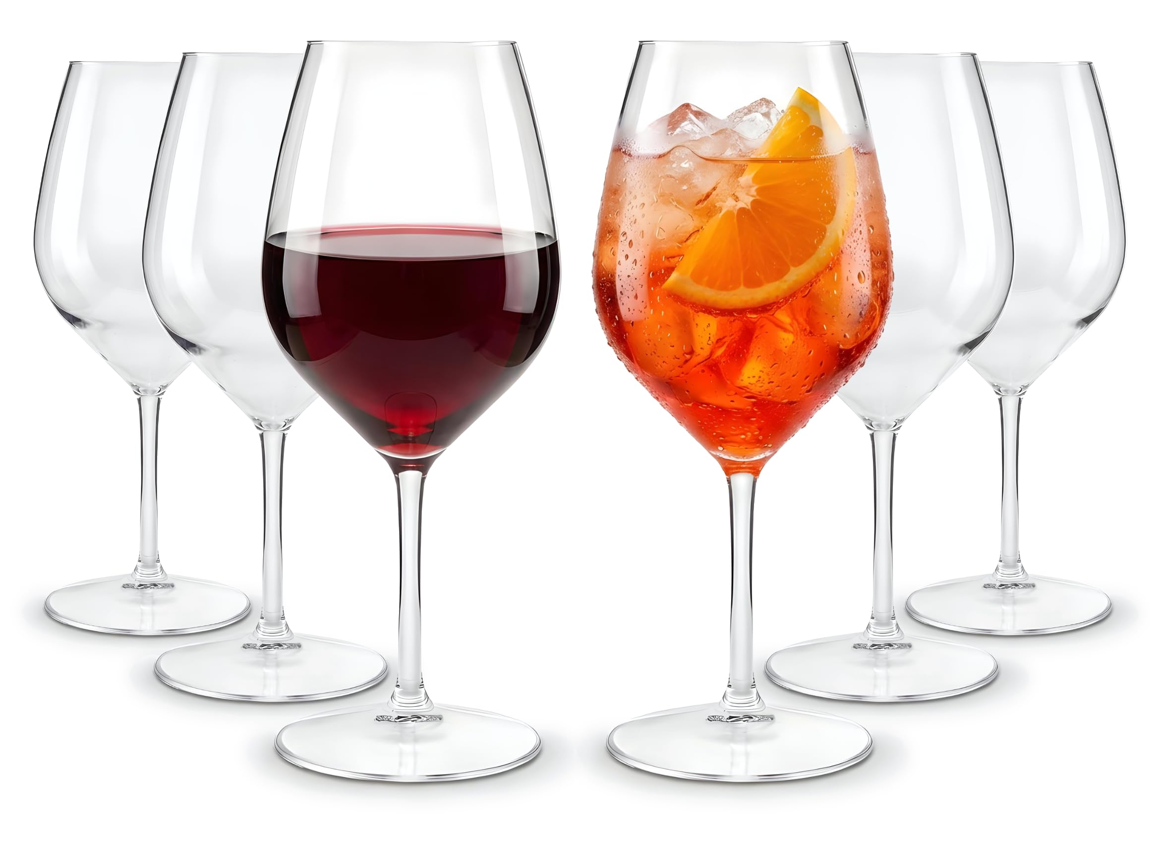 Calici in plastica, set da 6, 51cl, lavabili in lavastoviglie, infrangibili, privo di BPA