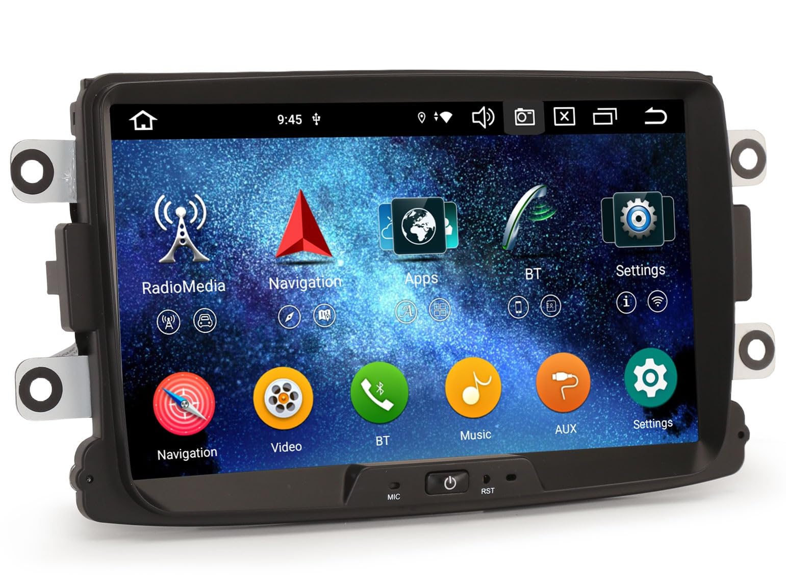 8" 8-Core 4Go+64Go Android 16 Autoradio CarPlay sans Fil pour Dacia Sandero Duster Logan Dokker Lodgy GPS Navigateur WiFi Bluetooth 5.1 Canbus SWC Écran Tactile Dab+Radio OBD2