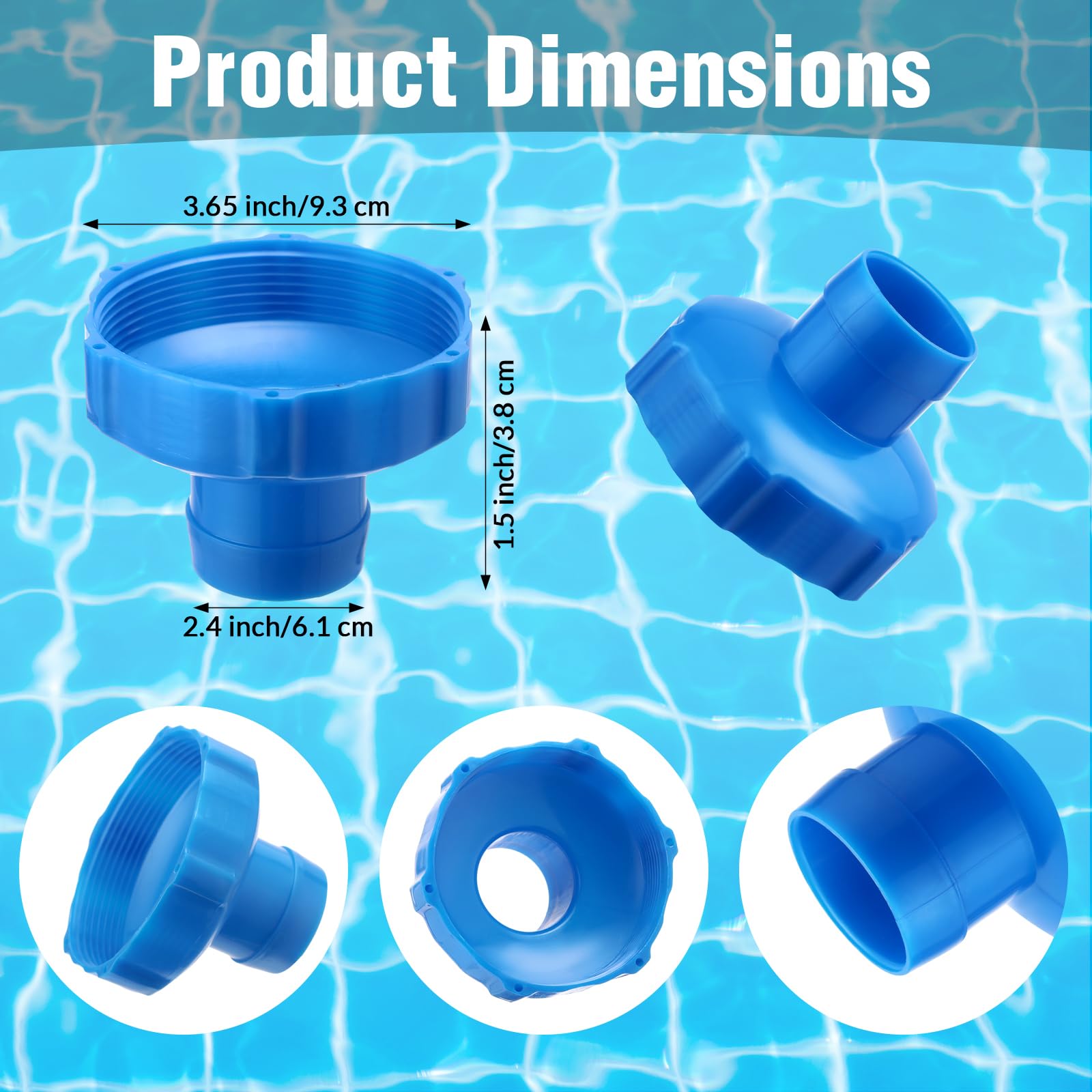 Kit de 6 adaptadores de manguera de piscina, adaptador B de manguera 11238 y acoplamiento de conector de manguera de 1-1/4 pulgadas o 1-1/2 pulgadas para limpiador de piscina, filtro de
