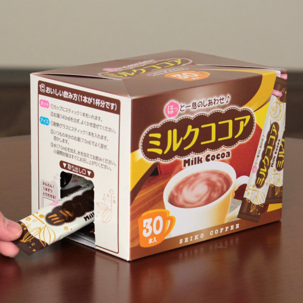 Amazon.co.jp: セイコー珈琲 ミルクココア 30本 箱入り : 食品・飲料・お酒