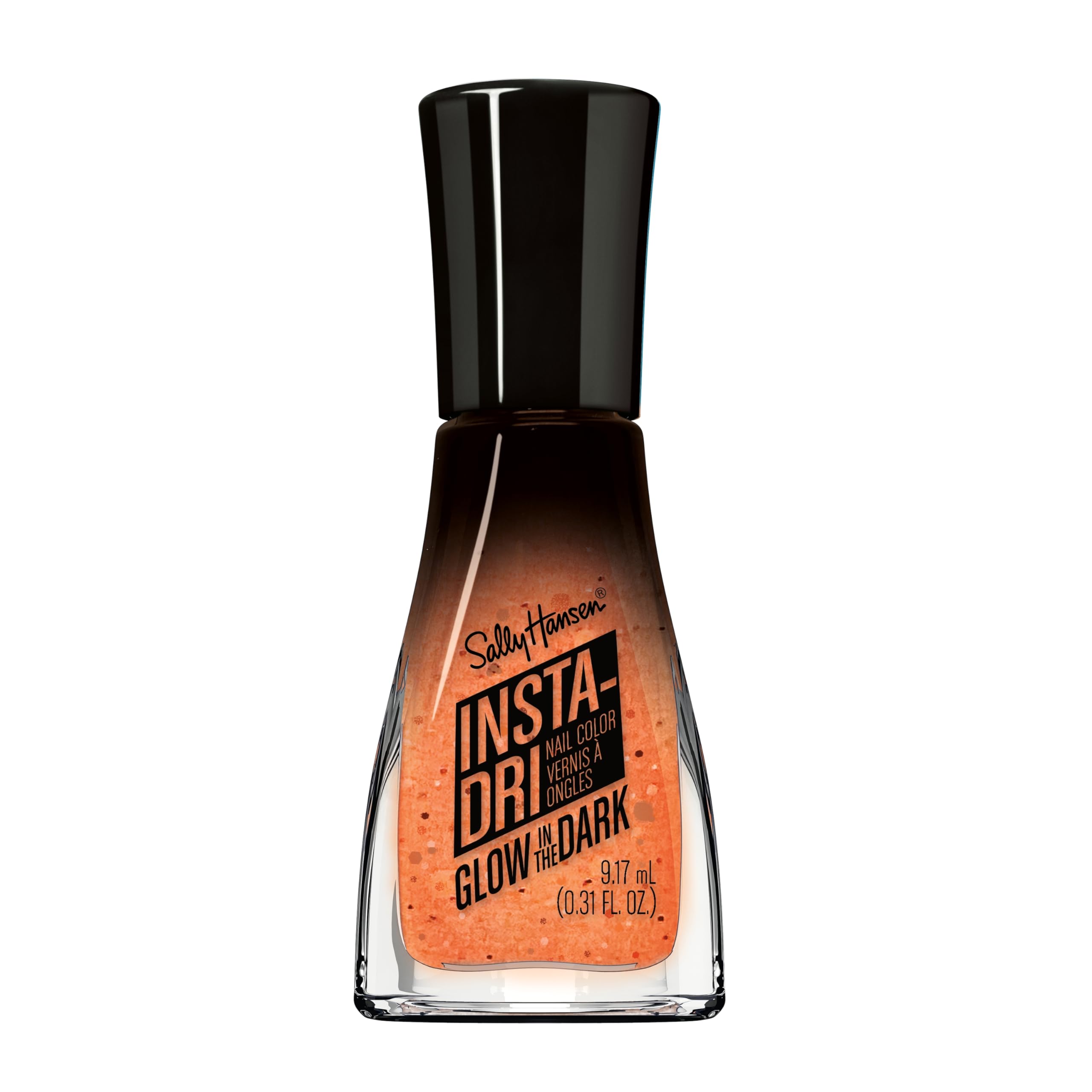 Sally Hansen Insta-Dri Nail Polish Halloween| Quick Dry, Long Lasting, Streak-Free Shine | Semi-opaque, Glittery | 732 Gourd-geous | Glow in the Dark Pale Orange Nail Color
