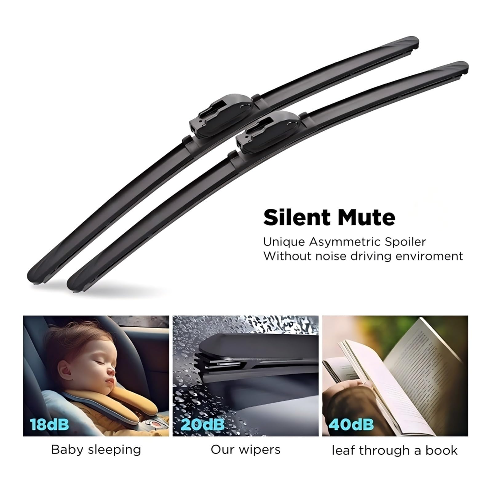 Limpiaparabrisas de coche Limpiaparabrisas delanteros silicona y goma para Tesla, modelo S 2012-2023, cepillo para ventana parabrisas 28 "+ 17(Silicone wiper-,Left-hand drive)