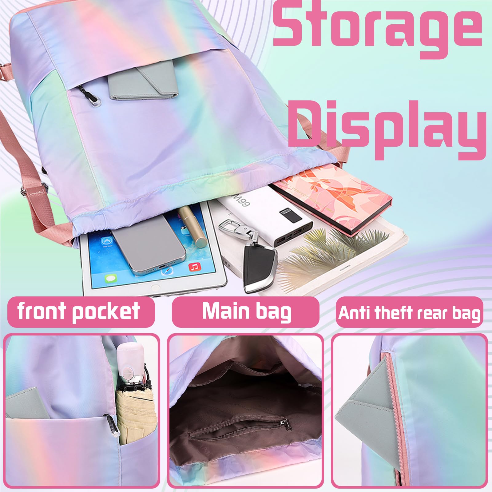 Niños Mochila de Fitness, Mochila Deportiva, Deportiva Impermeable Bolsa de Playa, Bolsa de Deporte, Mochila Cuerdas para Mujer Hombre, para Compras Deporte Viaje