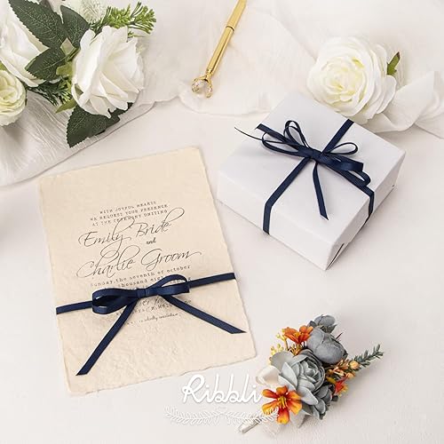 Miniatura 6 de Ribbli Cinta de grogrén negra, 1-12 pulgadas x 25 yardas, uso para lazos de bricolaje, accesorios para el cabello, envoltura de regalos,