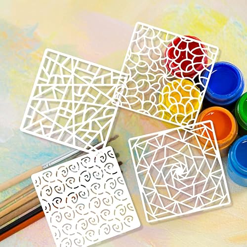 Miniatura 3 de 25 plantillas geométricas mixtas, plantillas de pintura huecas, plantillas de dibujo de plástico, plantillas de arte reutilizables, plantillas de