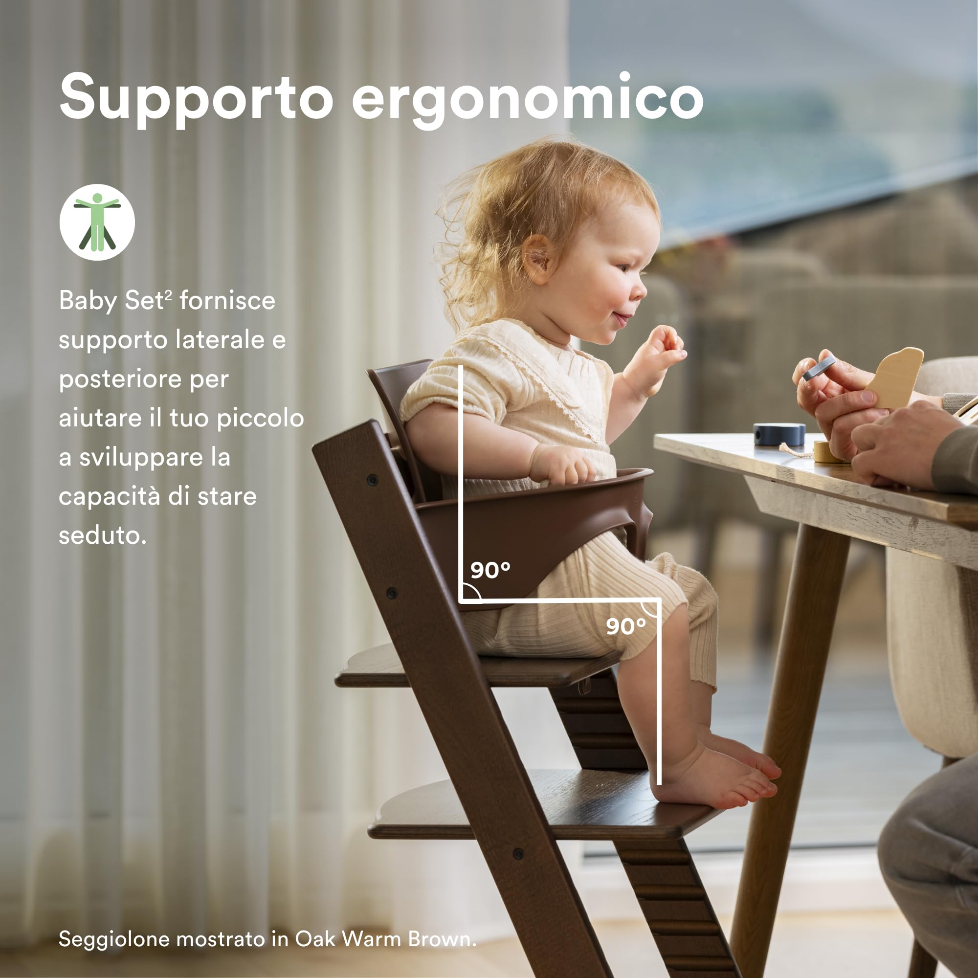 Seggiolone Tripp Trapp di Stokke, Glacier Green (Include Sedia + Baby Set 2) con Newborn Set - Design Sicuro, Regolabile, Ergonomico