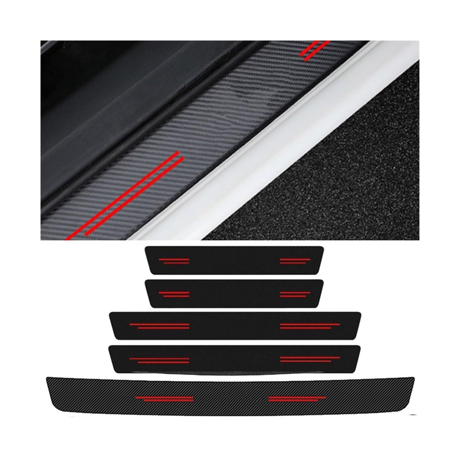 Car Decoration Trunk Door Threshold Sill Decals Protective Film Stickers for VW for Passat B5 B6 B7 B8 IENQBVL(5pcs)