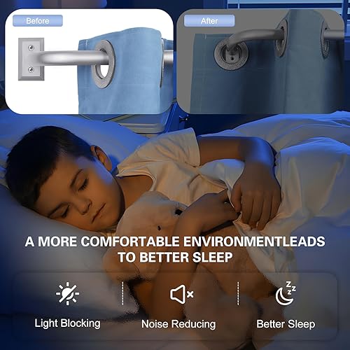 Miniatura 4 de Barras de cortina envolventes de níquel, barras de cortina de níquel para ventanas de 66 a 120 pulgadas (5.5 a 10 pies), barra de cortina opaca