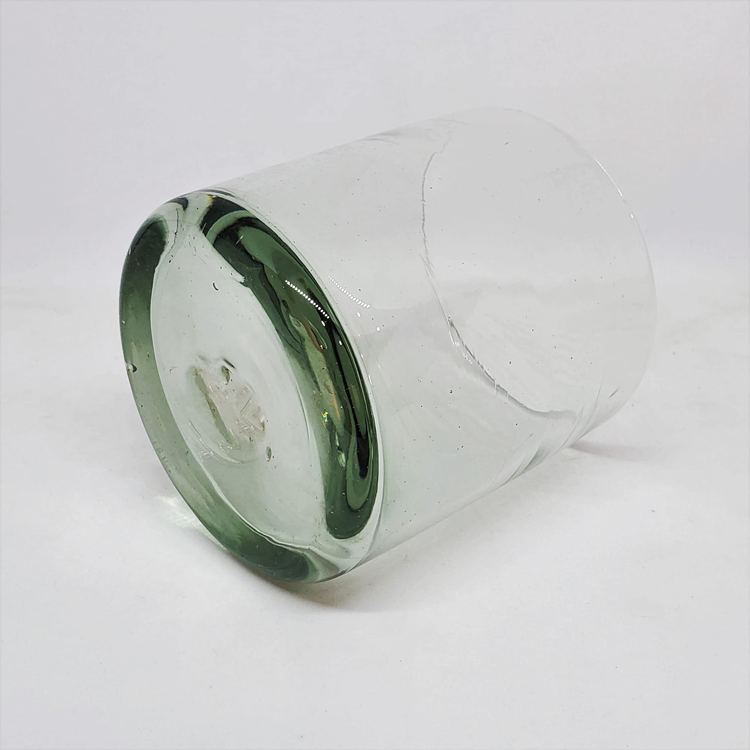 MexHandcraft Clear Blown 8 oz DOF Rocks Glasses, set of 6, Mexican Handmade Glassware, Recycled Glass, Lead & Toxin Free (DOF Rocks)