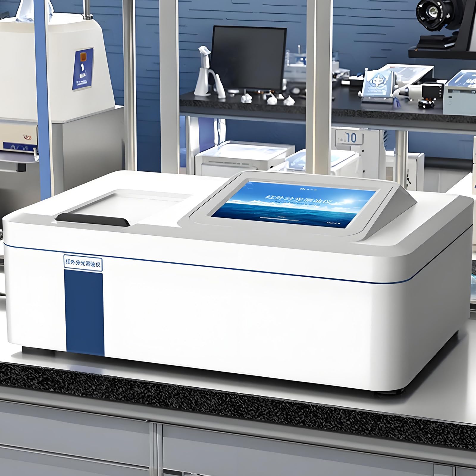 Espectrofotómetro infrarrojo de escritorio, escaneo rápido de 45 segundos, impresión térmica para pruebas de agua y tratamiento de aguas residuales
