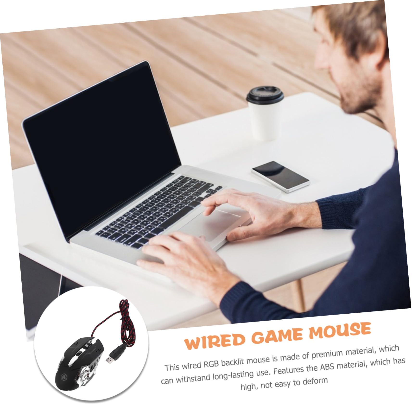8 Szt. Ergonomiczna Mysz Gamingowa z Przewodem USB Przełącznik Dpi Podświetlenie Rgb Antypoślizgowa i Trwała dla Komputerów Stacjonarnych i Biurowych Uniwersalna dla Graczy i