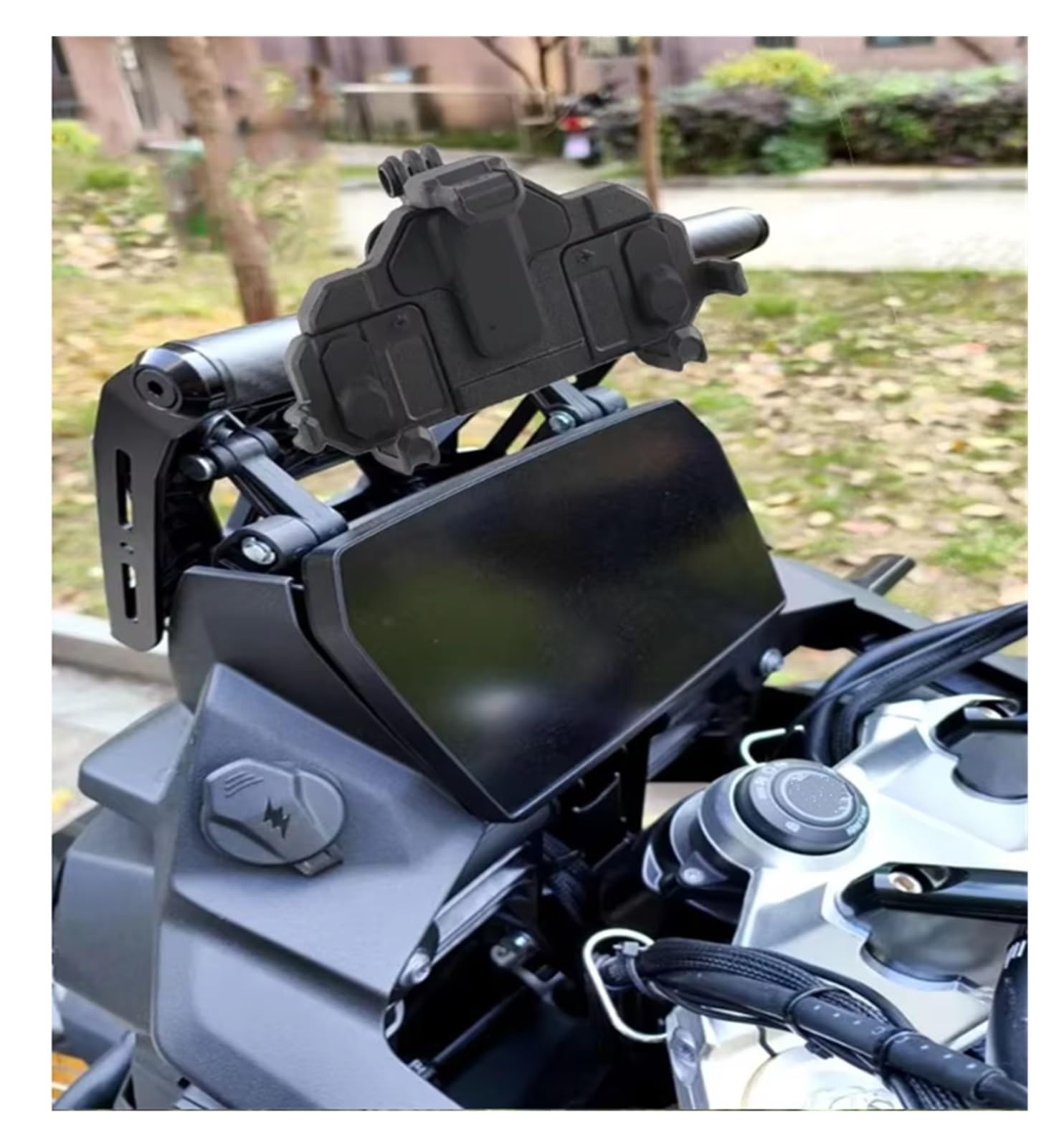 Porta Cellulare Moto Per Suzuki Per V-Strom Staffa Di Navigazione | Staffa Di Navigazione Per Moto GPS 800DE 2023 2024(Chromatic 12MM)