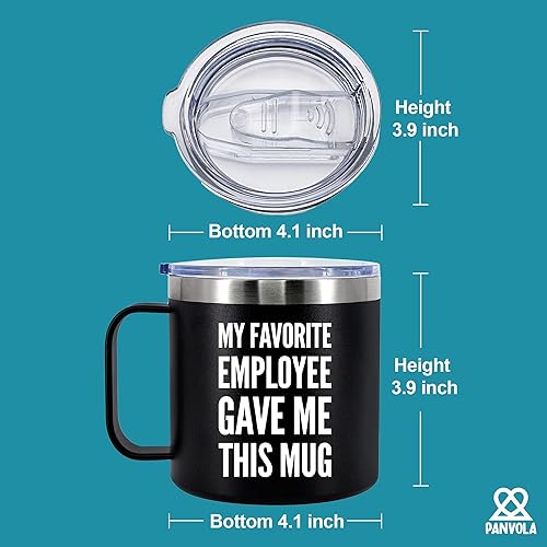 Miniatura 2 de Taza de café aislada de 14 onzas con asa y tapa, regalo para jefes, gerente de empleador de parte de un compañero de trabajo, vaso térmico de acero