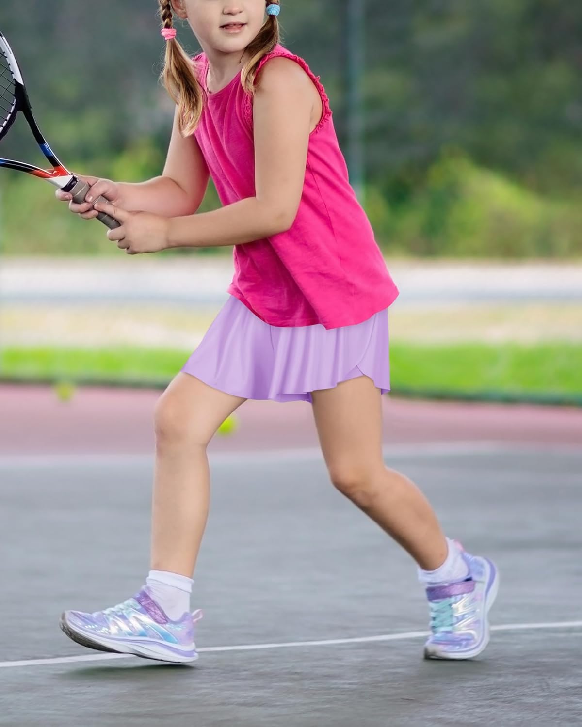 Witwot Butterfly Shorts Girls, 2-in-1 Teen/Kids Girl Flowy Skort for Running, Tennis, Dance - Image 3