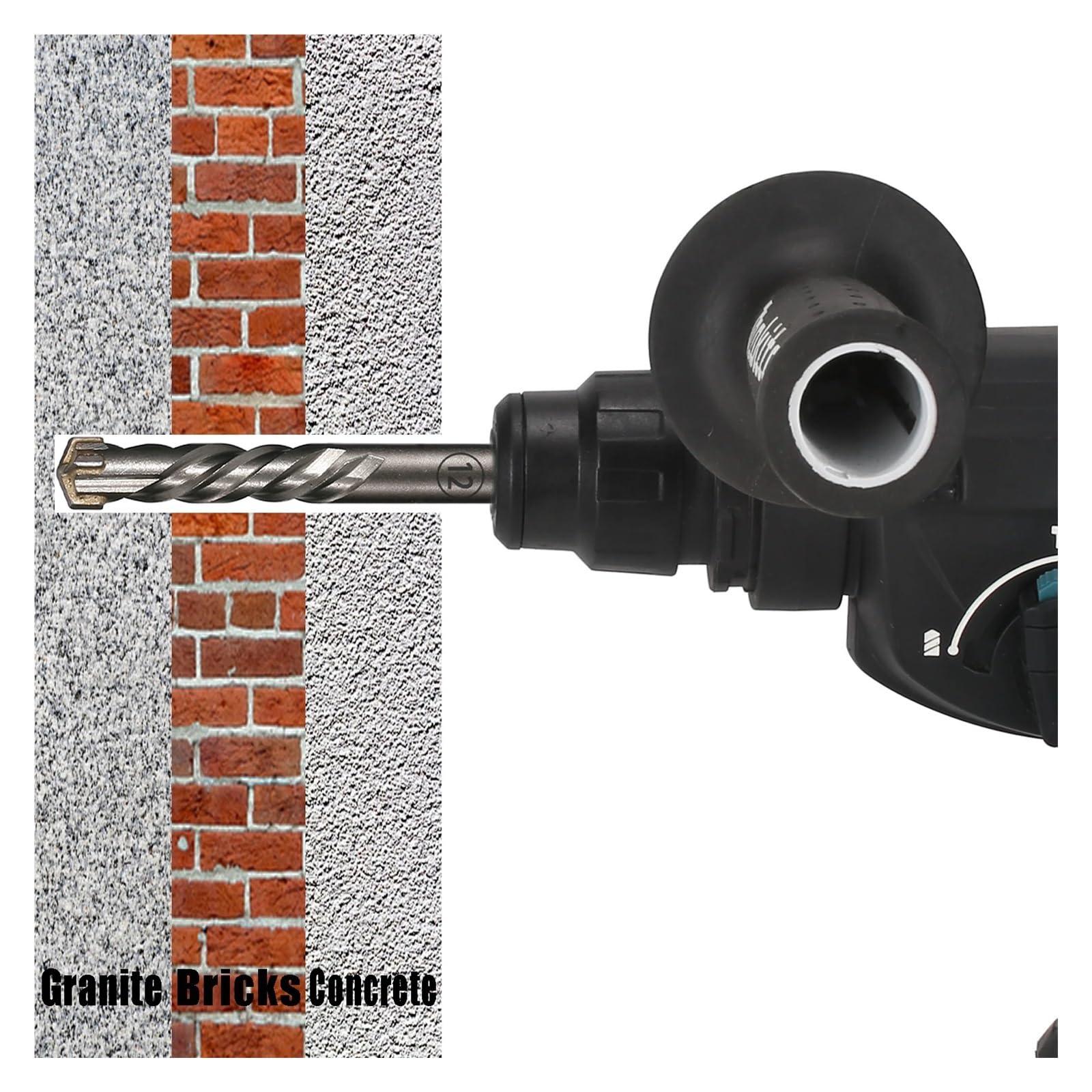 Broca para hormigón SDS Plus, 1 unidad, 4-12mm, cabezal de corte múltiple, doble barrena de 110mm, broca de martillo eléctrico para mampostería de bloques de ladrillo de pared(110mm-10pcs)