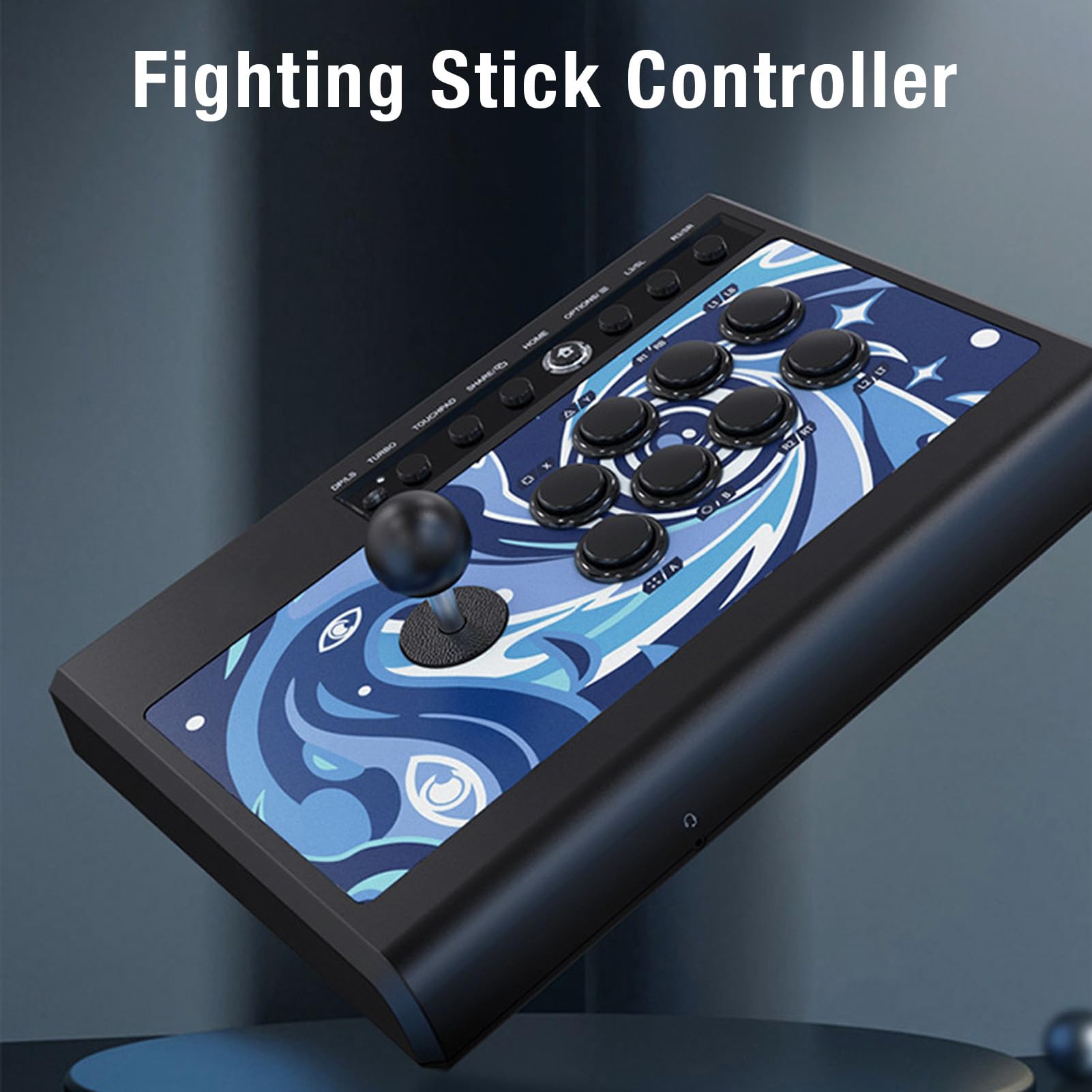 Diyeeni Arcades Stick, Arcades Fighting Stick con 8 Teclas de Acción, 8 Teclas de Función y Joystick de Acero, Compatible con Funciones Turbo, Modos DP y LS para Teléfonos, Tabletas