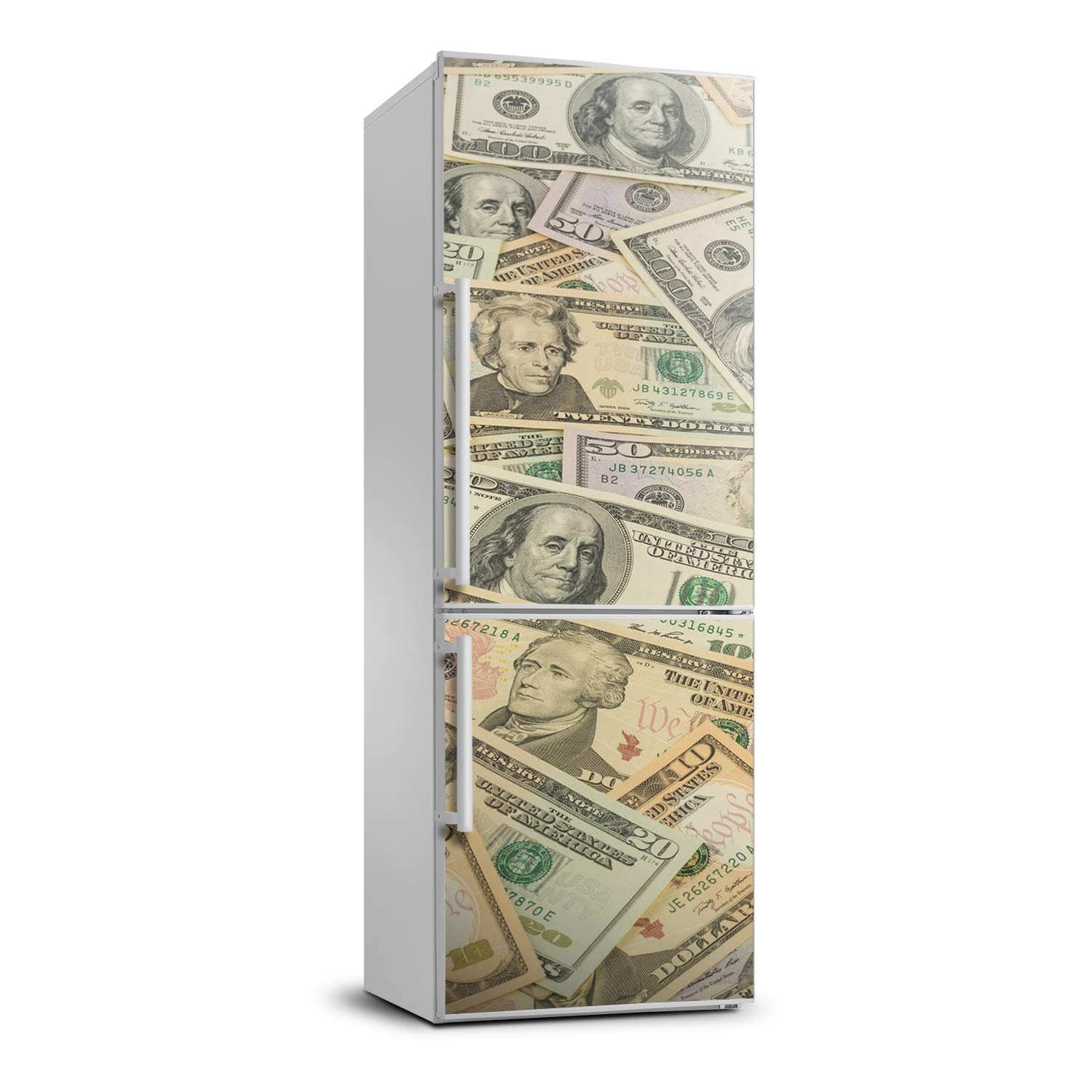 Autocollant frigo billets en dollars Tulup 60x180cm sticker de décoration de cuisine adhésif