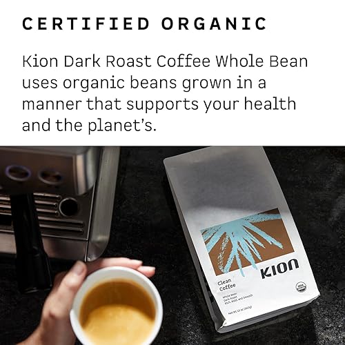Miniatura 3 de Kion Café orgánico  Probado para toxinas  Tostado para maximizar la salud y el sabor  Grano entero tostado oscuro de 12 onzas (paquete de 3)