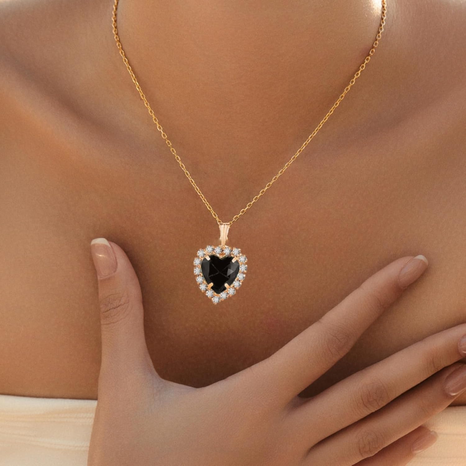 4 Pcs Heart Jewelry Set for Women fashion Cubic Zirconia Pendant Necklace Bracelet Earrings Dainty Open Ring Charm Prom Party, Birthday Valentines Mothers Day Christmas Jewelry Gift - Image 4