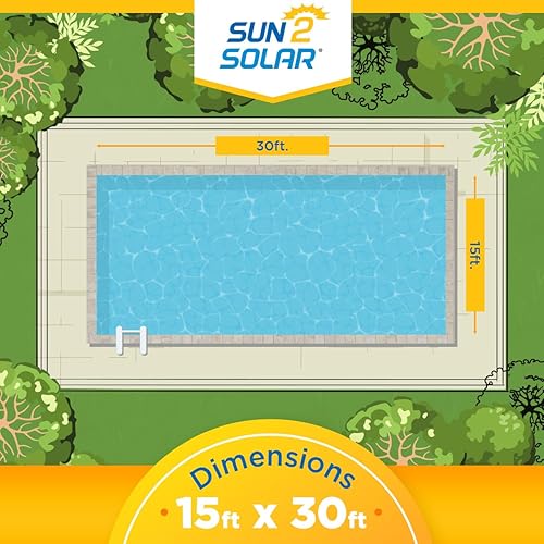 Miniatura 7 de Sun2Solar Cubierta solar cuadrada azul de 10 pies por 10 pies  Estilo de la serie 800  Manta de retención de calor para piscinas y spas cuadrados en