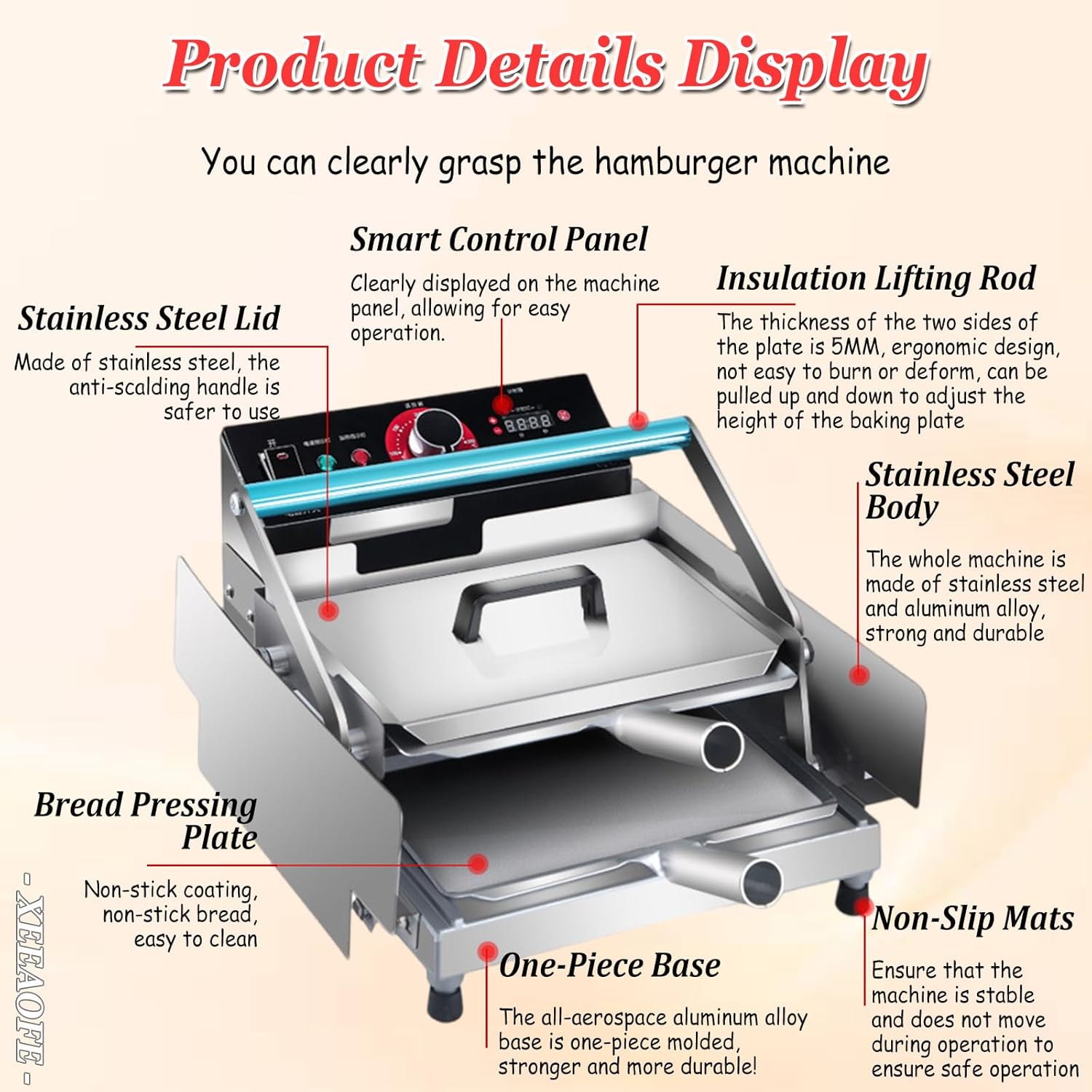 Commercial Toaster for Hamburger, Restaurant Toasters 220V 750W/2000W Toaster Oven, Hamburger Bread Bun Toaster for Restaurant Big