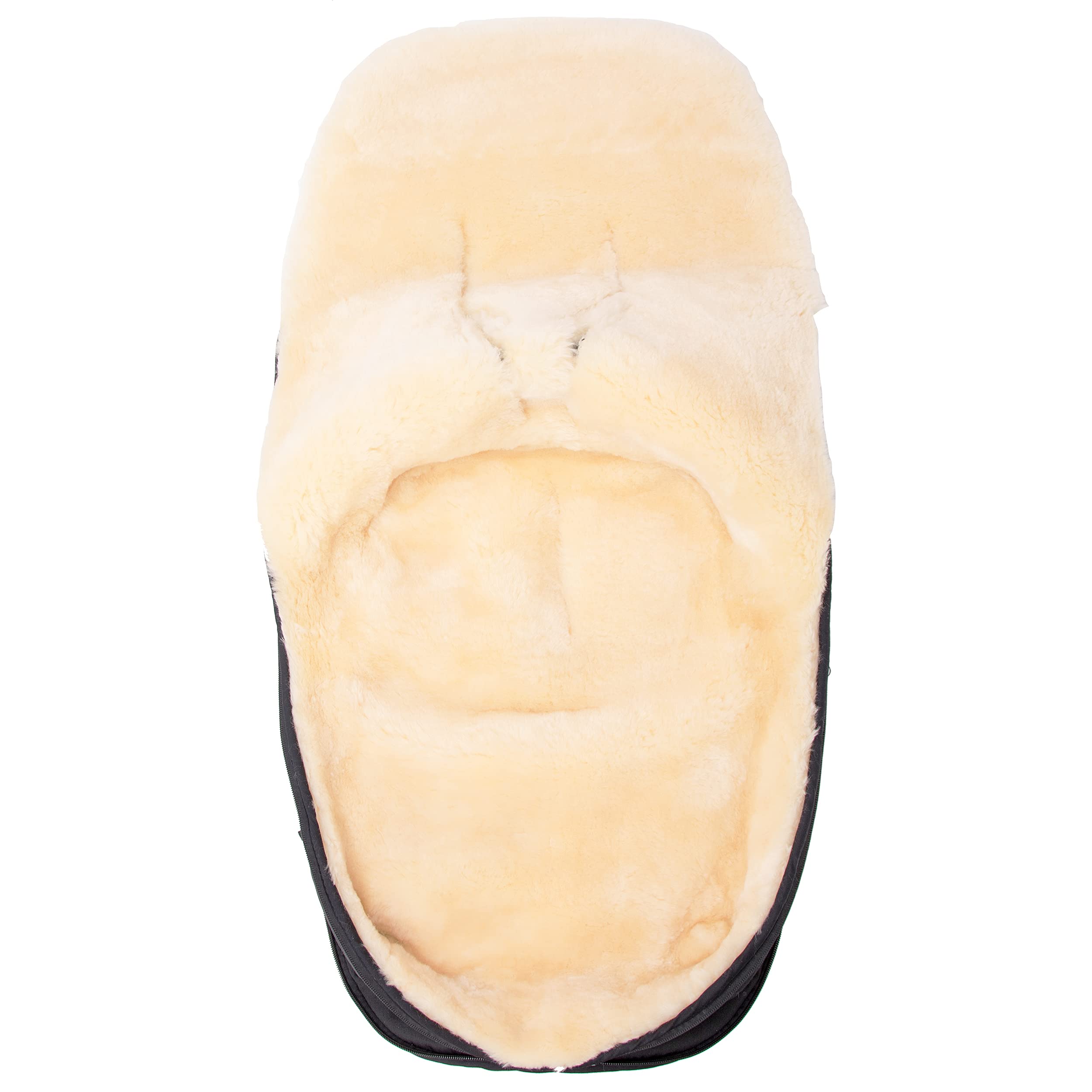 Saco de Abrigo para bebé de Piel de Cordero, para Cochecito, Saco de Abrigo para Cochecito, Resistente al Viento y al Agua, con Cremallera Completa, curtida médicamente 90 x 50 cm (Negro)