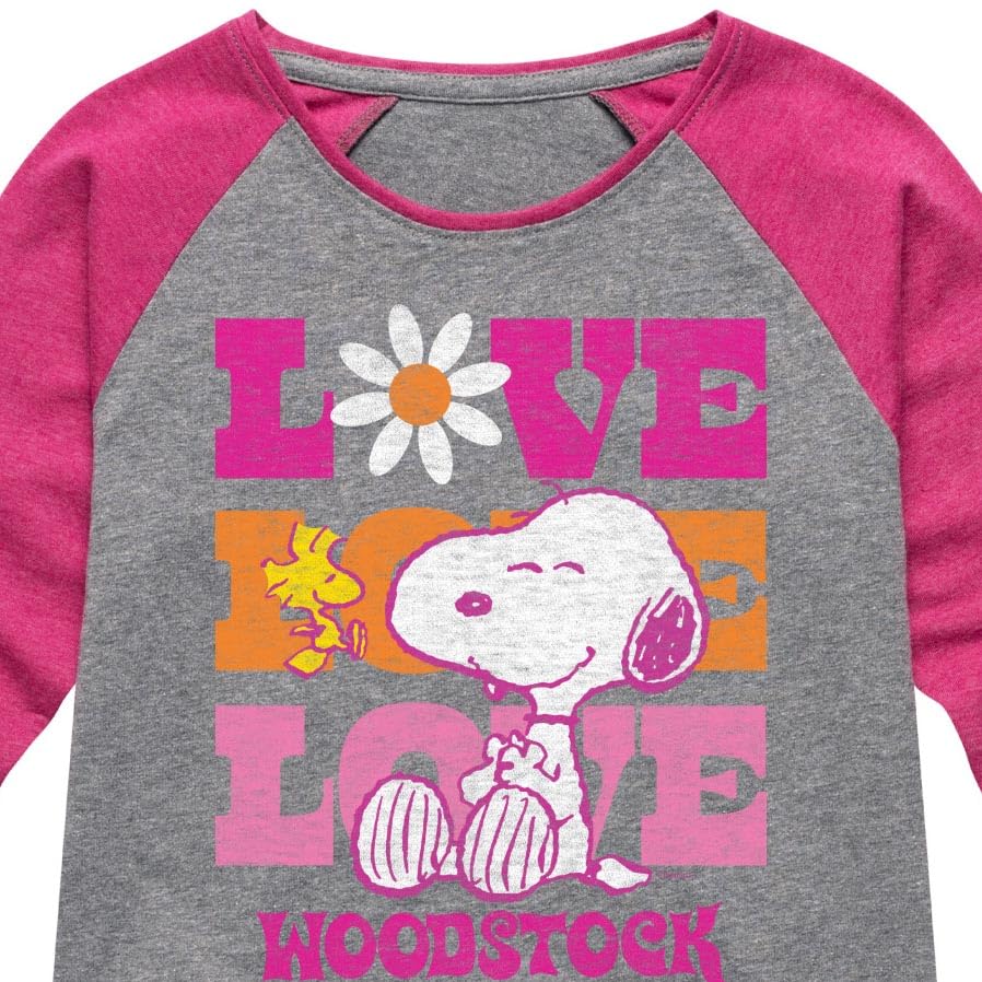 HYBRID APPAREL - Peanuts - Love Woodstock - Toddler & Youth Girls Raglan Graphic T-Shirt3