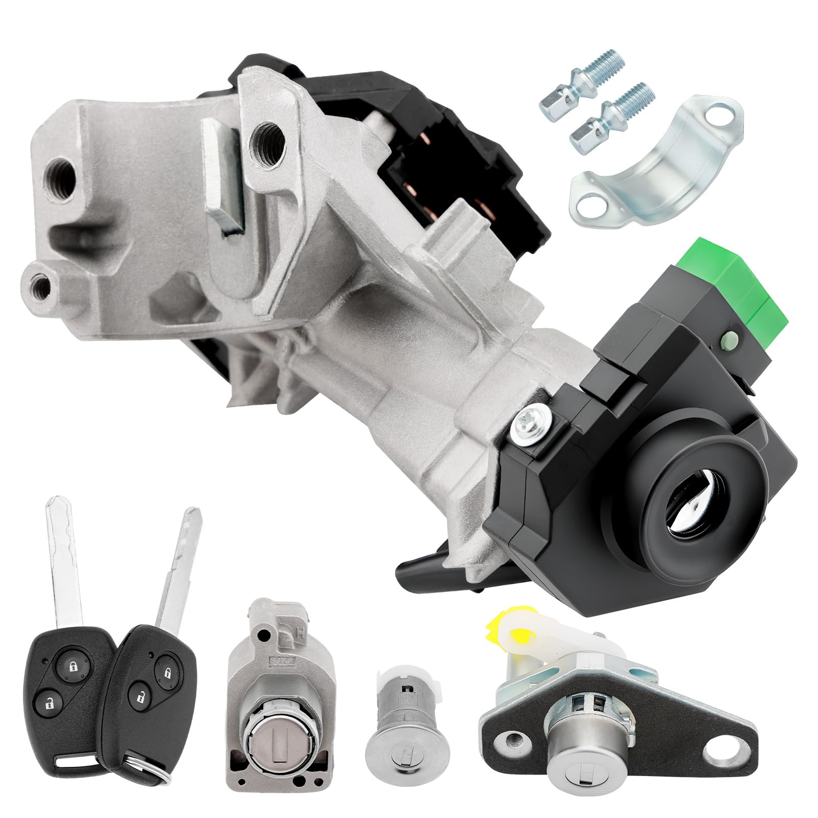 Ignition Switch Lock Cylinder, Fit for 06-11 Civic/08-11 Accord/07-10 CR-V | for 09-11 FIT Odyssey, Assembly w/ Remote Key ID46 Chip, Left Door/Trunk/Fuel Cap Lock # 06350-SAA-G30