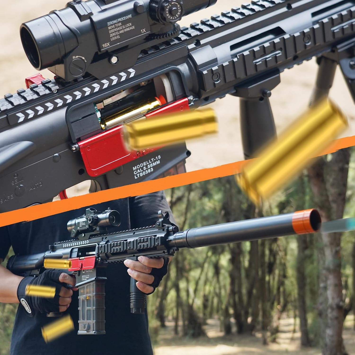 JellyBullet Foam Blaster 721018, Larmside Manul Foam Blaster with Soft Bullets, Toy Blaster Outdoor, Shooting Fun, Age 18+ (DarkNight4)