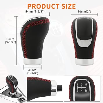 Gear Knob 5 Speed Universal Gear Knobs Non-Slip Manual Gear Knobs with 4 Adapters 8 mm 10 mm 11 mm 12 mm Car Interior Automatic Spare Parts for Most Cars with Manual Transmission