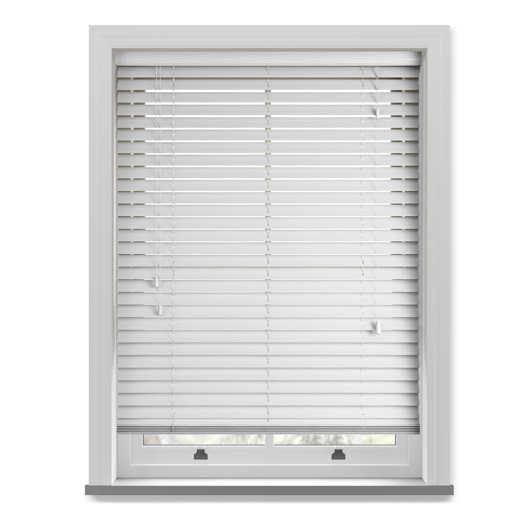 Custom Venetian Blinds with Strings – Fine Grain Faux Wood Venetian Blinds – Cut to Fit Blinds, Upto 120cm x Upto 180cm – Made to Measure Blinds for Bedrooms, Bathrooms or Kitchens by New Edge Blinds