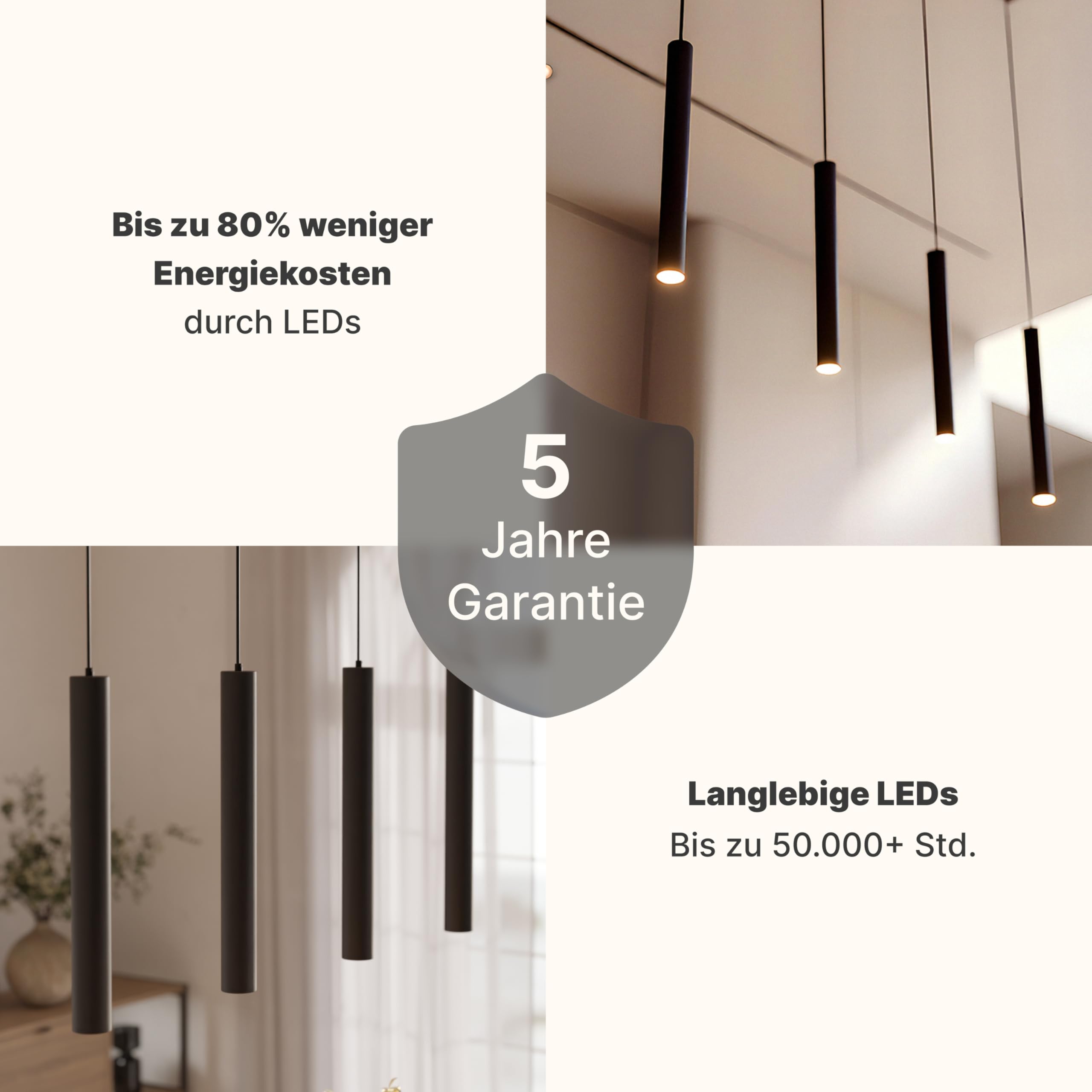 Dimmbare Pendelleuchte 'Learis', LED Deckenleuchte, moderne Hängelampe Esstisch Wohnzimmer Smart Home Alexa Google Home Tuya