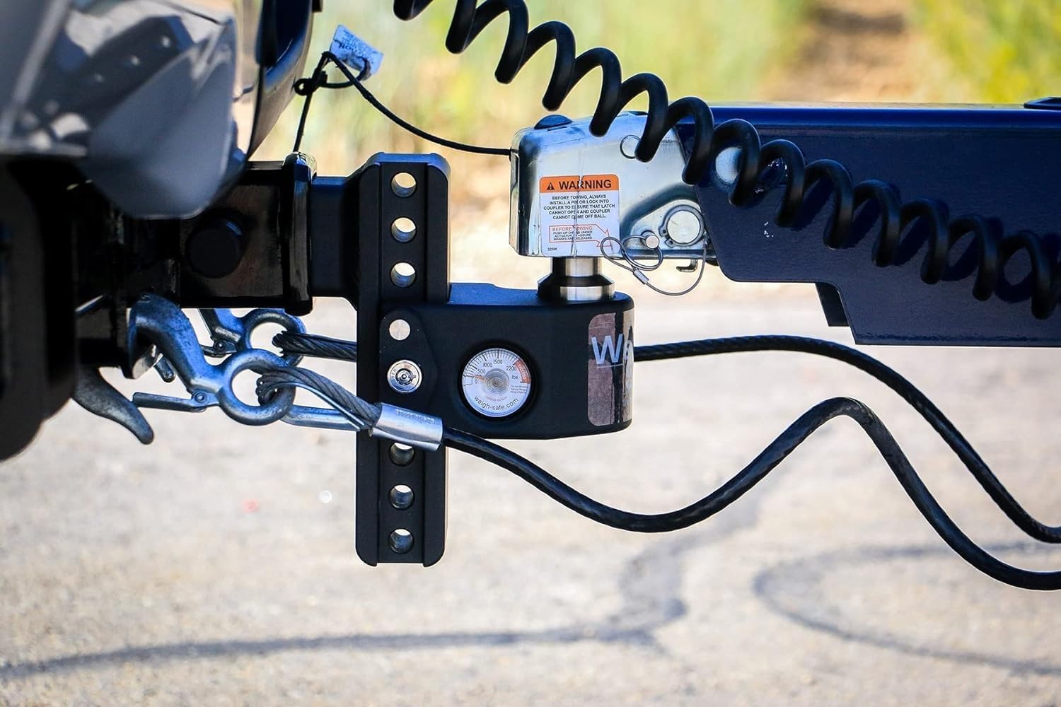 Weigh Safe Adjustable Trailer Hitch Ball Mount - 6" Adjustable Drop Hitch for 2.5" Receiver - Premium Heavy Duty Steel Trailer Tow Hitch with Built in Weight Scale for Anti Sway - 22,000 GTW