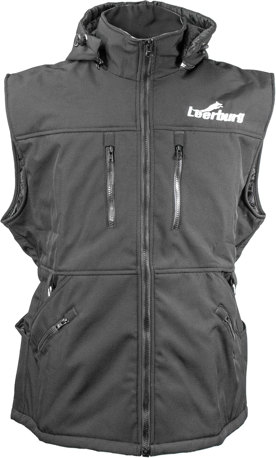 Leerburg's Insulated Cold Weather Dog Training Vest with Zip-Off Hood (Black, Large)