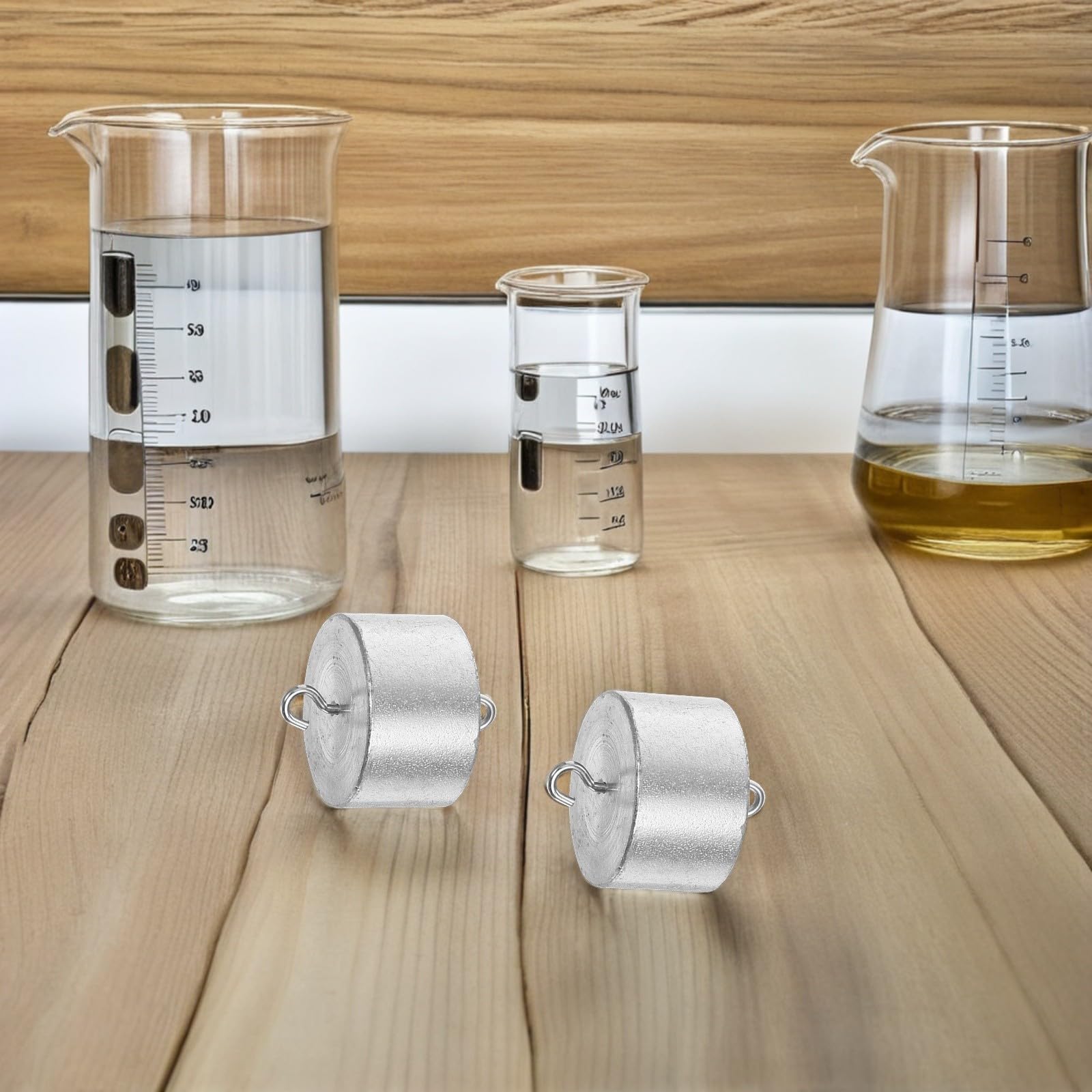 4 Pezzi Set di Pesi di Calibrazione da 100g in Ferro con Doppio Gancio, Precisione per Misurazioni Accurate in Laboratori Scolastici e Esperimenti Scientifici