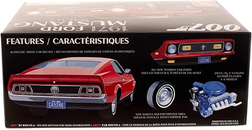 Miniatura 3 de AMT James Bond 1971 Ford Mustang Mach I 125 Kit de modelo a escala 125 (AMT1187M)