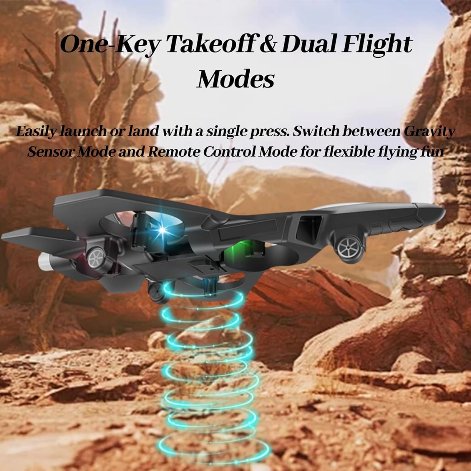 Samolot zdalnie sterowany 2,4 GHz, piankowy helikopter RC ze światłami LED, wykrywaniem grawitacji, rolkami kaskaderskimi, 2 trybami lotu, dron RC dla dorosłych,Blue