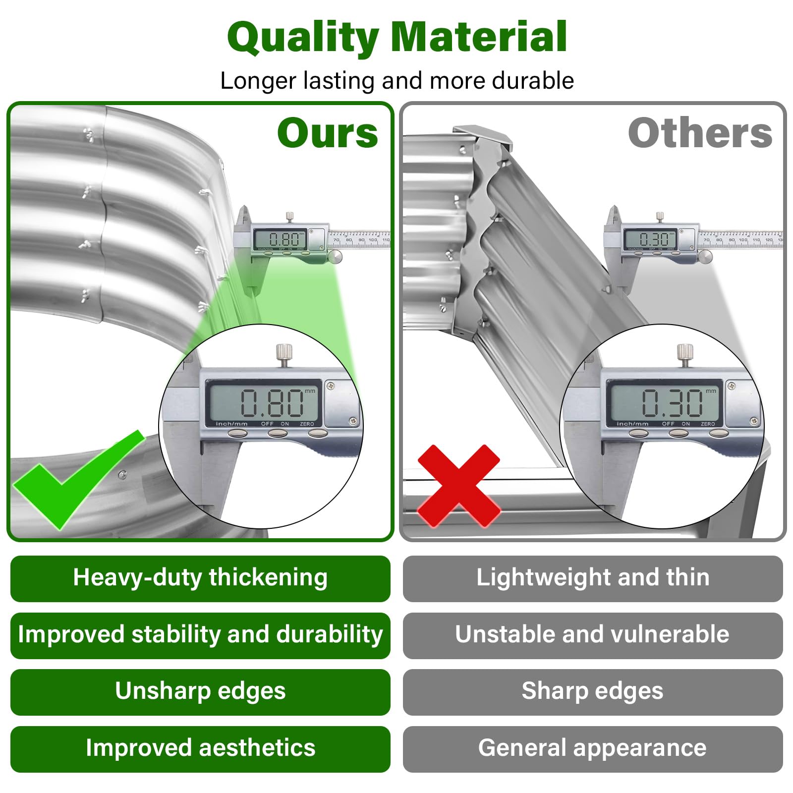 Galvanized Raised Garden Bed for Outdoor: 4X2X1ft Durable Metal Vegetable Plant Container Kit - Oval Planter Box for Gardening Flower Trough （2 Pack）