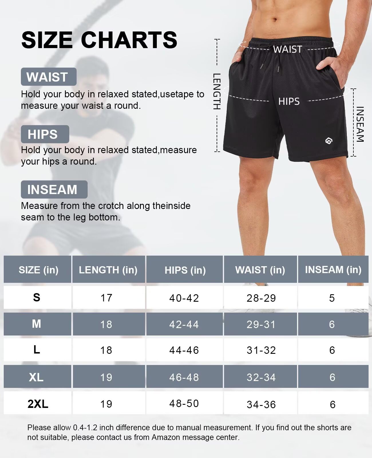 lomsoe Paquete de 5 pantalones cortos de gimnasio para hombre, 5 pulgadas, de malla de secado rápido, ligeros, para entrenamiento, atletismo, correr, con bolsillos