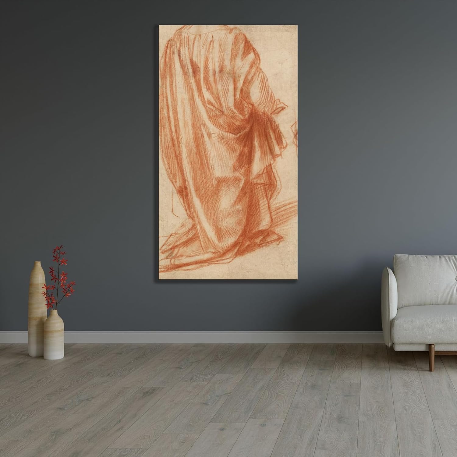 ArtDirect Drapery Study (1517) Unframed Art Print Giclee Poster by Andrea del Sarto - Ready for Framing with Customization Sizes 5x10, 8x14, 11x20, 20x36, 26x48 and 33x60 inches