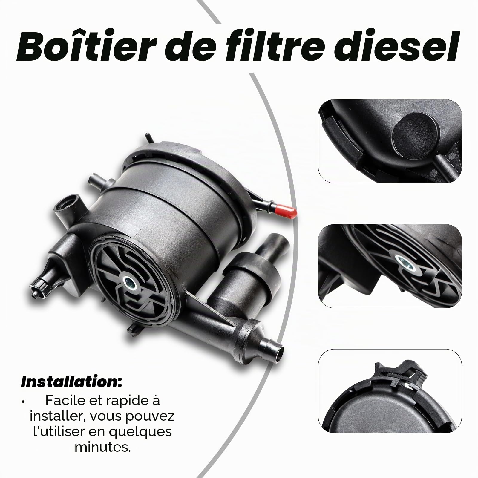 Filtre à carburant diesel pour Jumpy Xsara Coupé 206 306 Van Expert Platform Partner Diesel 1.9D DW8 DW8B Boîtier de filtre diesel 9625224180