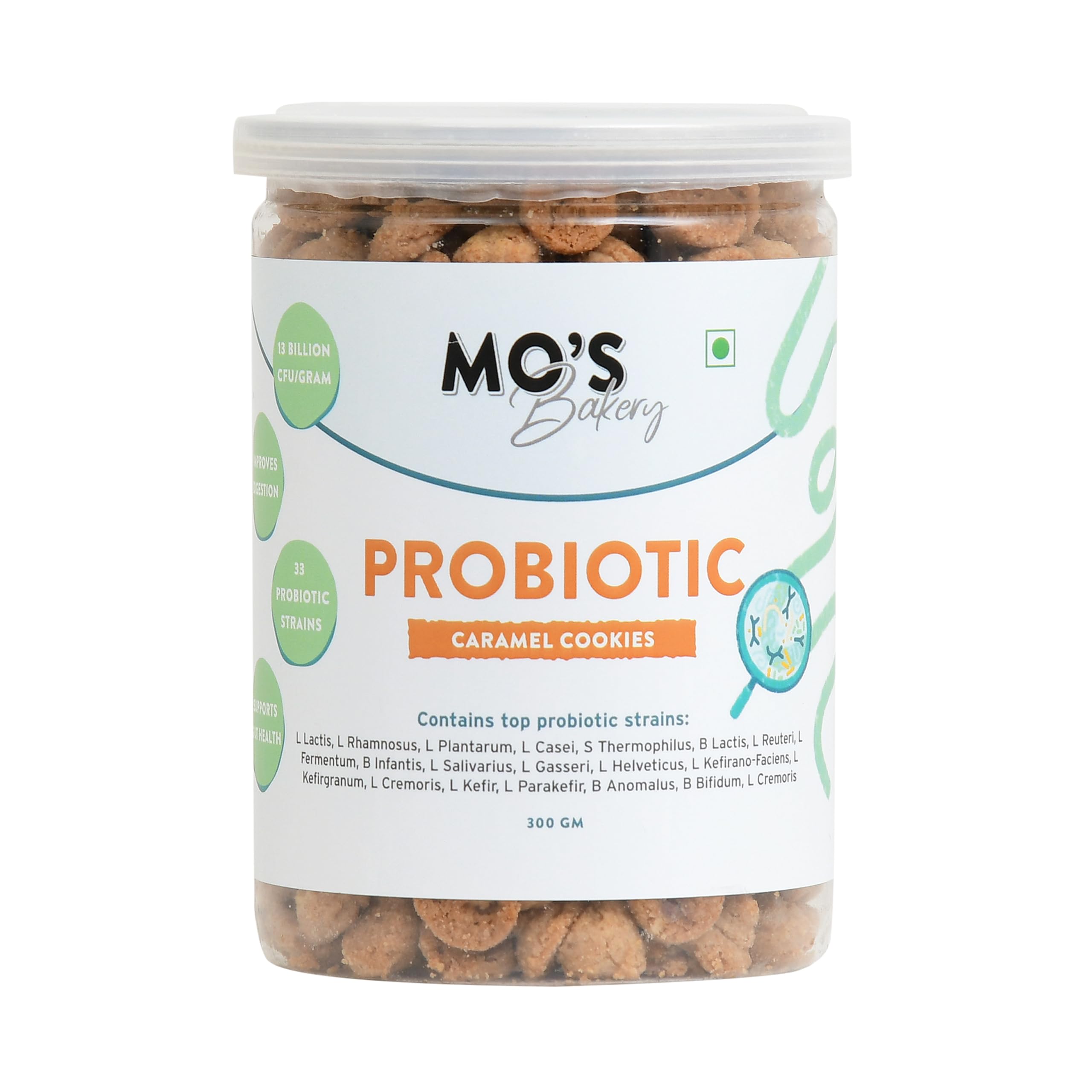 Mo's Probiotic Cookies, 300 G | Caramel Digestive Cookies | Probiotic Supplement With 13 Billion CFU | 33 Probiotic Strains | Improve Acidity Relief, Digestion & Gut Health-image-20