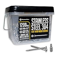 Vista 9 de #10x2 Tornillos de acero inoxidable para cubierta, grado 304, 100 piezas, broca T25 Star Drive, ideal para proyectos de madera al aire libre