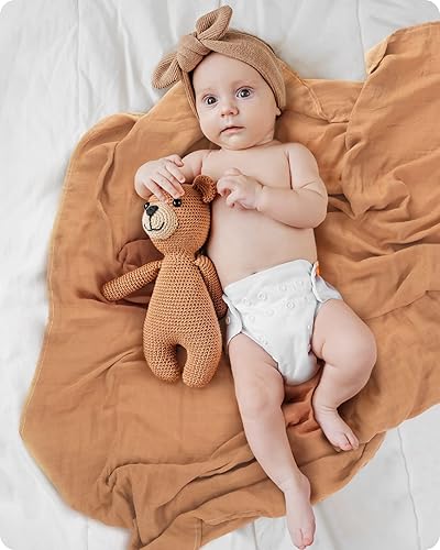 Miniatura 7 de Manta de muselina para envolver mamá Beebi suave y sedosa transpirable y agradable al tacto para niños y niñas paquete de 4 mantas unisex para bebés