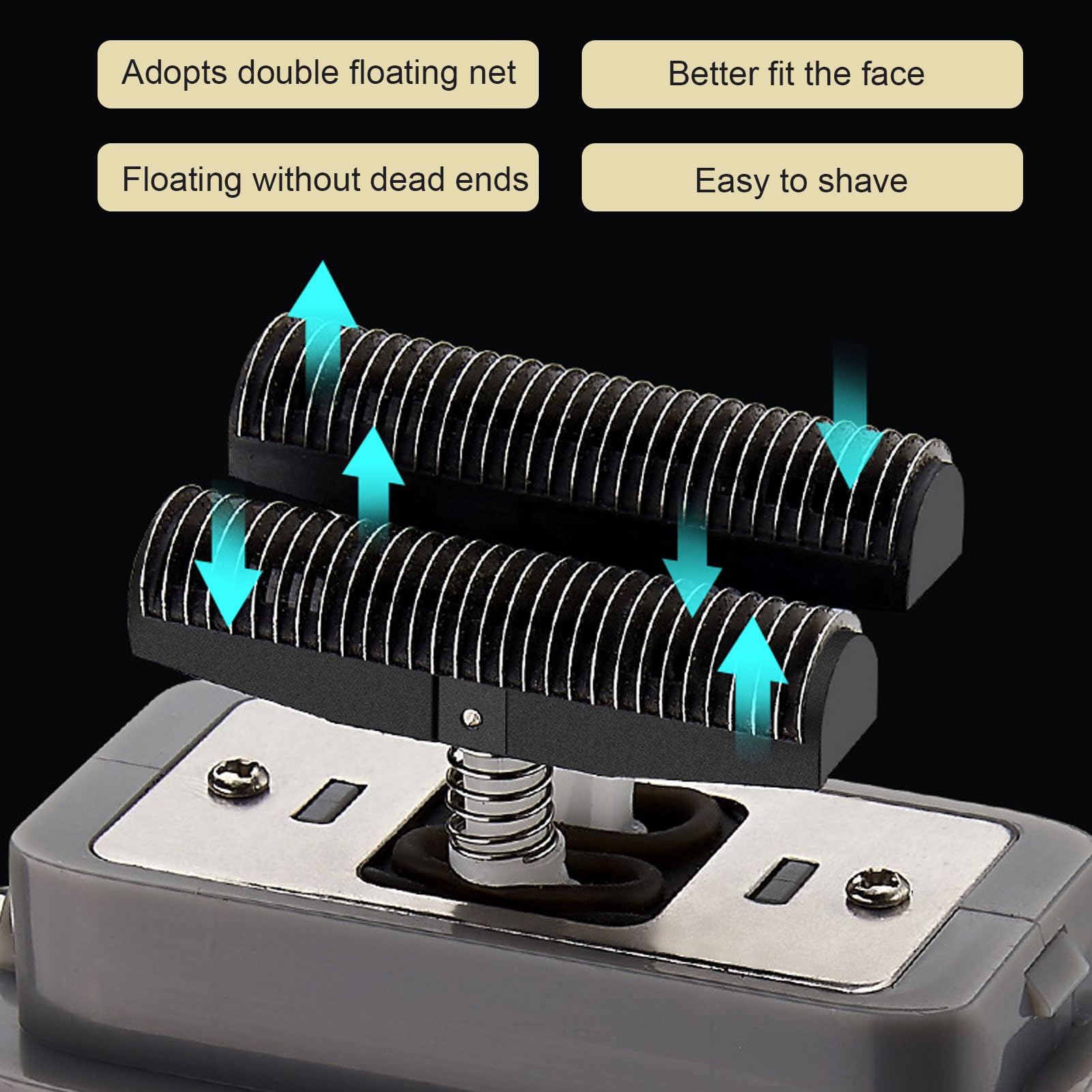 Rasoir électrique pour Hommes, Outil de Coupe de Cheveux de Barbe de Rasoir D'aluminium Rechargeable de Filet de Coupe Double