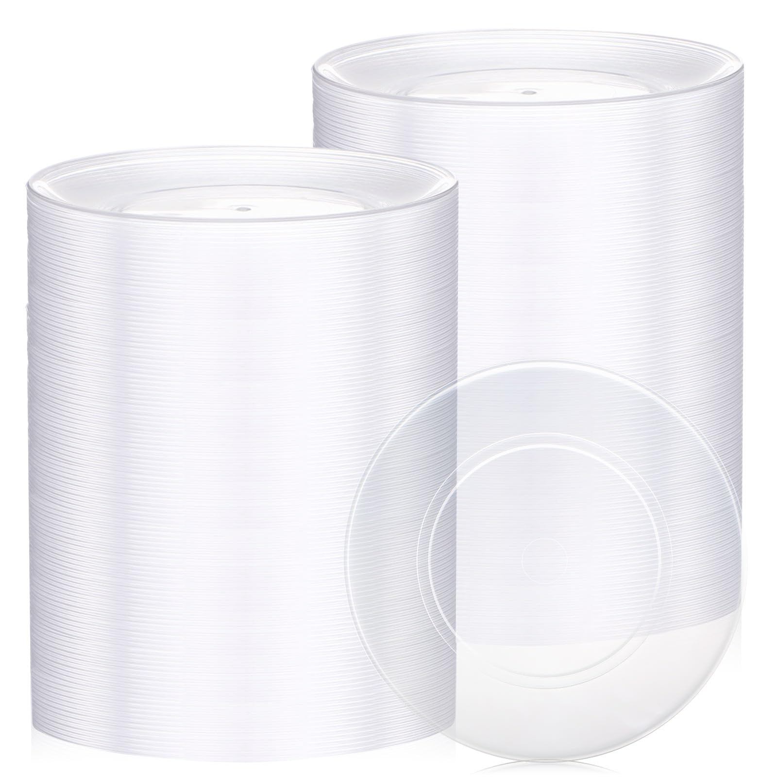 Mimorou Clear Plastic Dessert Plates 5.5 Inch Disposable Cake Plates Small Party Dishes Bulk Clear Round Dishes for Wedding Dinner Appetizers BBQ