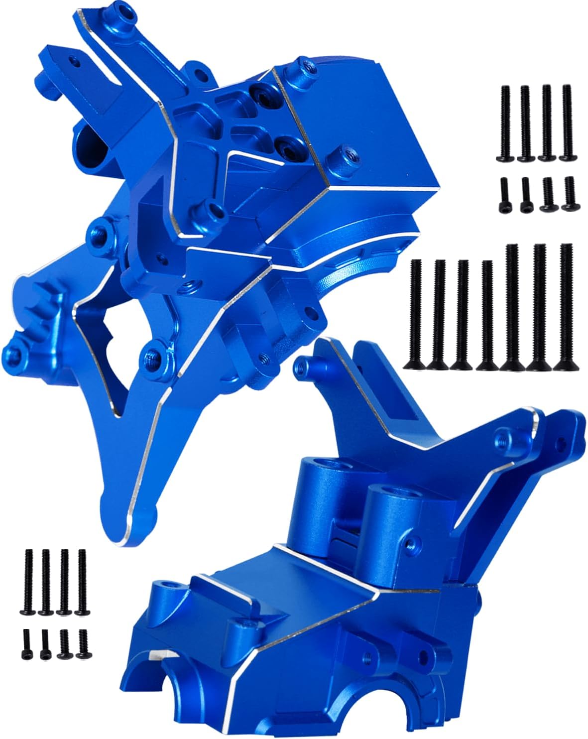 RC Composite Front Rear Upper Gearbox Covers and Shock Tower Upgrades for 1/10 Big Rock 3S BLX,Granite/Senton 3S BLX,Granite/Senton Mega550,1/8 Typhon 3S BLX,Typhon Mega550,Navy Blue